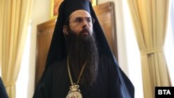 На официална церемония в приемния салон на Синодалната палата Знеполският епископ Арсений беше обявен за Сливенски митрополит. София, 26 май 2024 г.
