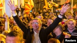 Kreu i opozitës maqedonase, Hristijan Mickoski. Shkup, 24 prill 2024.