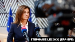 Varga Judit Brüsszelben 2022. november 18-án