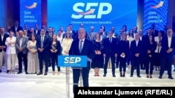 Duško Marković na predstavljanju Stranke evropskog progresa u Podgorici, 24. juna 2024.