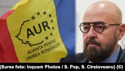 Câteva pagini de Facebook apropiate partidului AUR au început să plătească reclame și pentru primarul sectorului 5 - teoretic, un adversar la alegerile din 9 iunie. În imagine: colaj cu sigla AUR și Cristian Popescu Piedone.