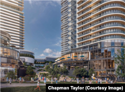 გეგმით, მიწის ნაკვეთზე სავაჭრო, საოფისე და საცხოვრებელი შენობების გარდა, დასასვენებელი, გასართობი, სპორტული და საცხოვრებელი სივრცეებია