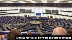 Detalj sa zasjedanja Parlamentarne skupštine Savjeta Evrope na kojoj je Kosovo dobilo podršku za članstvo, 16. aprila 2024.