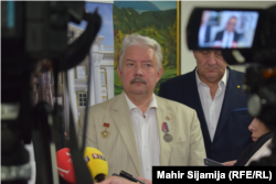 Bosnia and Herzegovina – Russian politician Sergey Baburin at Sokolac Church, September 13, 2023.