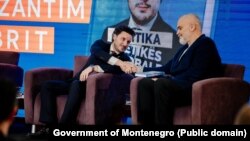 Poslije uručenja počasnog doktorata, albanski premijer Edi Rama govorio je na promociji Abazovićeve knjige, 13. januar 2023.