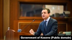Kryeministri i Kosovës, Albin Kurti, gjatë një adresimi para Kuvendit të Kosovës. Fotografi nga arkivi. 