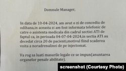 Sursa: pagina de Facebook a jurnalistei Carla Tanasie