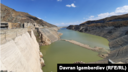 Объем воды в Кировском водохранилище на 24 августа 2003 года, Таласская область, КР.