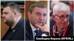 Санкционираните по глобалния закон "Магнитски" (от ляво надясно) Делян Пеевски от ДПС, Владислав Горанов от ГЕРБ и Румен Овчаров от БСП.