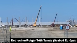 Az épülő debreceni CATL akkumulátorgyár 2023. szeptember 7-én