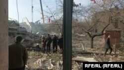 Част от пораженията при руския ракетен обстрел срещу Хмелницки, 21 март 2024 г.