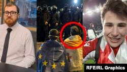 ძმები, გიგა ჯოხაძე (მარცხნივ) და სანდრო ჯოხაძე (მარჯვნივ), 16 აპრილის ღამეს პარლამენტთან „აგენტების კანონის“ საწინააღმდეგო აქციაზე დააკავეს.