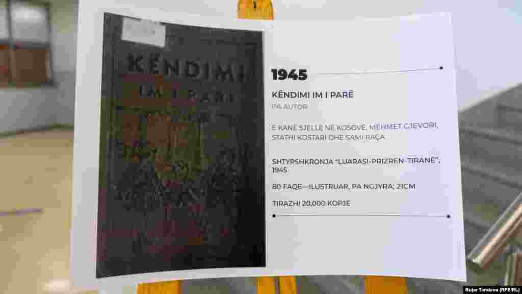 Abetarja e parë e botuar në Kosovë në vitin 1945 e titulluar &lsquo;Këndimi im i parë&rsquo;.