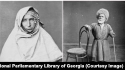 Две от фотографиите на Александър Ройнашвили, заснети в Кавказ преди около 150 години.