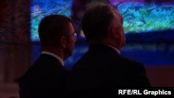 Графичка илустрација - Христијан Мицкоски и Виктор Орбан