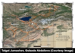 Карта, составленная Гульзадой Абдалиевой и Талгатом Жумашевым.