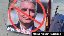 Szurkolói üzenet Kispesten Mendelényi Dániel tulajdonosnak