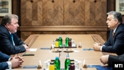 Orbán Viktor miniszterelnök és Nyikolaj Koszov, az NBB elnöke Budapesten, a Karmelita kolostorban 2019. január 28-án