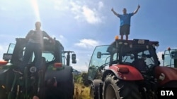 Fermieri bulgari, la protestul din apropierea Sofiei, 20 septembrie 2023 