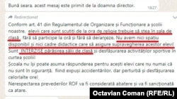 Părăsirea clasei în timpul orei de religie nu era permisă, în 2022, într-o școală din București