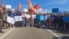Blokadom magistrale Danilovgrad-Nikšić, protestanti zahtijevaju odlaganje popisa stanovništva. 13. oktobar 2023. 