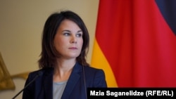 გერმანიის საგარეო საქმეთა მინისტრი, ანალენა ბერბოკი თბილისში, საგარეო საქმეთა სამინისტროში. 24 მარტი, 2023 წელი