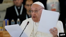 Poglavar Rimokatoličke crkve papa Franjo, u Bariju, Italija, 14. 6. 2024.