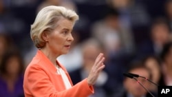 "Pokazali da možemo brzo da napredujemo kada smo ujedinjeni", poručila je Ursula von der Leyen u obraćanju pred Evropskim parlamentom u Strasbourgu, Francuska, 13. septembra 2023.