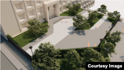 პარკის გრაფიკულ მაკეტზე ჩანს გეომეტრიულ ჭრებში ჩარგული ხეები, ხის სკამები და რკინის ღობე, რომელიც სკვერში სავარაუდოდ დასრულების შემდეგაც იქნება და გამიჯნავს სივრცეს მთავრობის ადმინისტრაციის შესასვლელსა და დანარჩენ ტერიტორიას შორის.