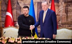 Volodimir Zelenski și Recep Tayyip Erdogan, în timpul unei întrevederi din 8 martie 2024.