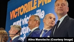 Liderii PNL, în așteptarea rezultatelor alegerilor locale și europarlamentare. De la stânga la dreapta: Lucian Bode - secretar general PNL, Nicolae Ciucă - președinte PNL, Rareș Bogdan - prim-vicepreședinte PNL, Dan Motreanu - prim-vicepreședinte PNL