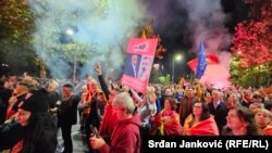 Protesta në Podgoricë kundër zgjedhjes së Andrija Mandiqit kryetar të Kuvendit të Malit të Zi, 30 tetor 2023.