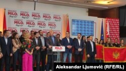 Milo Đukanović na pres konferenciji nakon odžanih predsjedničkih izbora.