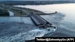 კახოვკის დანგრეული კაშხალი. 2023 წლის 6 ივნისი