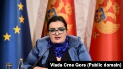 Ministarka rada Naida Nišić na konferenciji za novinare u Podgorici, 10. maj 2024. godine