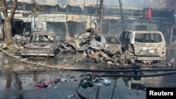 Spaljeni automobili posle ruskog napada na Kostiantinivku, 6. septembra 2023.