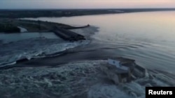 Браната Каховка беше уништена од експлозија во јуни 2023 година.