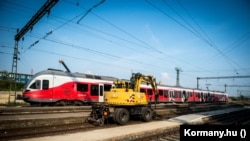 Munkálatok a vonalon 2018 augusztusában