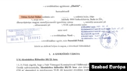 Az adásvételi szerződés részlete