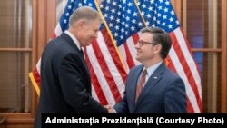 Romania The President of Romania, Klaus Iohannis, and the President of the House of Representatives, Mike Johnson, May 9, 2024