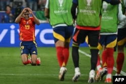 Ямал след края на мача между Испания и Франция на 9 юли 2024 г.