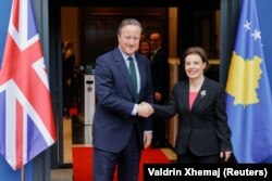 Ministri spoljnih poslova Velike Britanije i Kosova, Dejvid Kameron i Donika Gervala, 4. januar 2024.