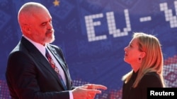 Premijer Albanije Edi Rama i italijanska premijerka Meloni, Tirana 2022.