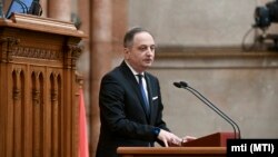 Brenner Koloman, a Jobbik vezérszónoka felszólal az Országgyűlés plenáris ülésén 2023. november 8-án