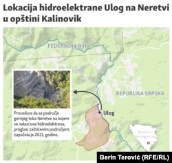 Lokacija na kojoj se nalazi hidroelektrana "Ulog".