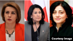 თამარ ჩუგოშვილი (მარცხნივ), სალომე ზურაბიშვილი (ცენტრში), მაია კოპალეიშვილი