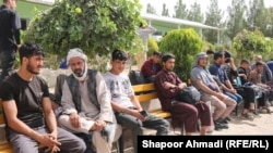 Afghan refugees who have been deported or returned from Iran in Herat (file photo)