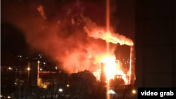 Пожар на объекте в Туапсе, архивное изображение