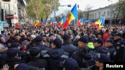 Alexandr Cocii, la protestul antiguvernamental organizat de Partidul Șor la Chișinău pe 23 octombrie 2022.