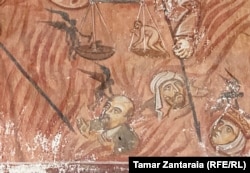 Detaliul picturii care înfățișează damnarea lui Lenin